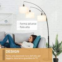 EasyComfort Lampada da Terra 3 Luci e Braccia Flessibili Base in Marmo Altezza 205cm