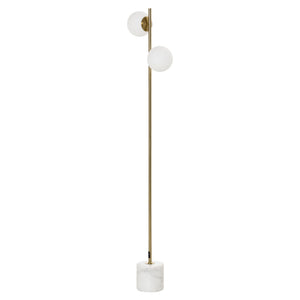 EASYCOMFORT  Lampada da Terra con 2 Paralumi a Sfera Lampada a Piantana Moderna Altezza 165cm - Oro