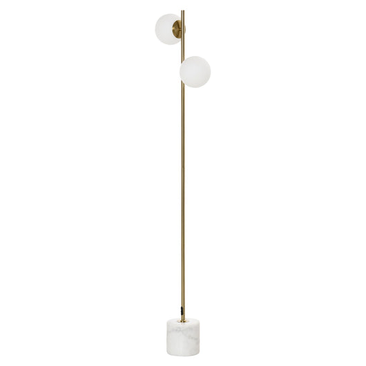 EASYCOMFORT  Lampada da Terra con 2 Paralumi a Sfera Lampada a Piantana Moderna Altezza 165cm - Oro