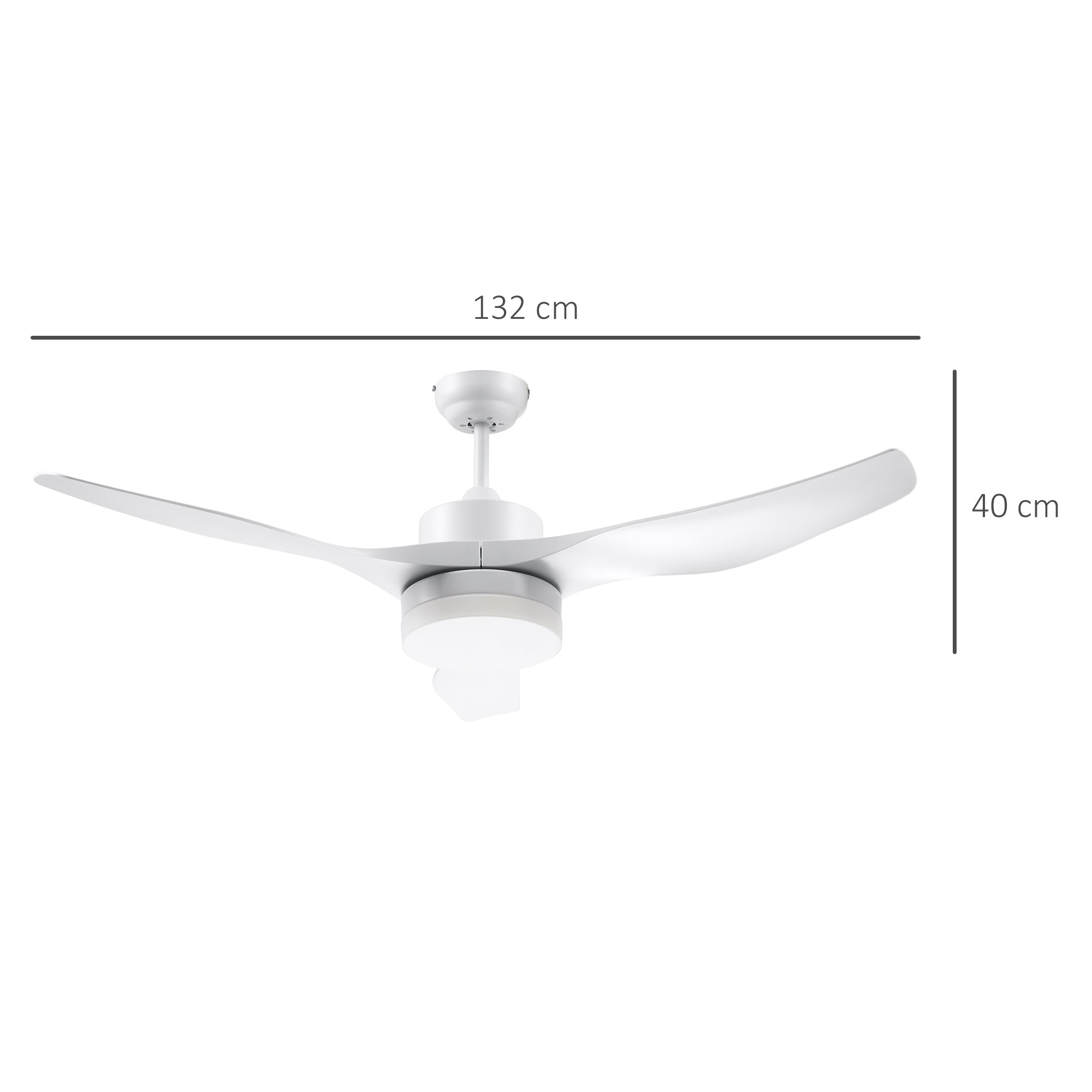 Easycomfort Ventilatore da Soffitto con Luce LED a 3 Modalità con Telecomando, 6 Velocità, ?132x40cm