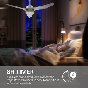 Easycomfort Ventilatore da Soffitto con Luce LED a 3 Modalità con Telecomando, 6 Velocità, ?132x40cm