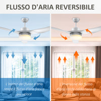Easycomfort Ventilatore da Soffitto con Luce LED a 3 Modalità con Telecomando, 6 Velocità, ?132x40cm