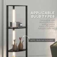 Easycomfort Lampada da Terra a Colonna in MDF con 4 Ripiani e Illuminazione a LED da 3000K, 41x29.5x163.5 cm, Nero