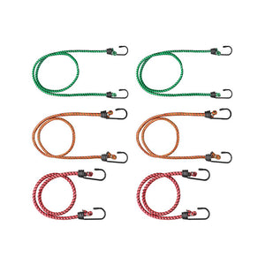 Cavo elastico assortito Ã˜ 8 da 600 a 1000 mm. con ganci plastificati 6 pz.