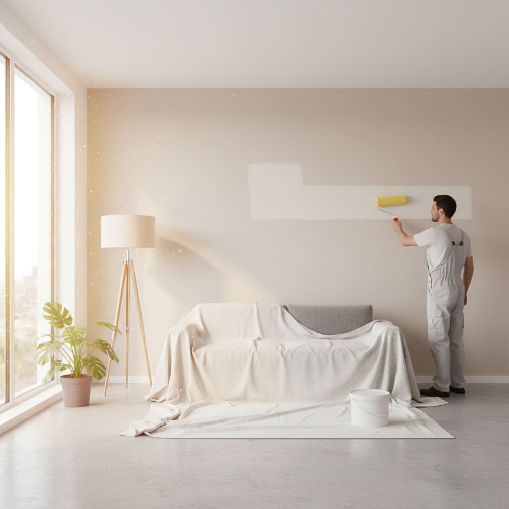 Rullo giallo in lana 25 cm con manico ergonomico