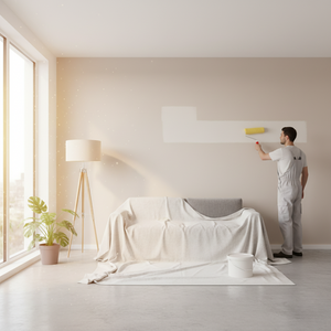 Rullo giallo in lana 25 cm con manico ergonomico