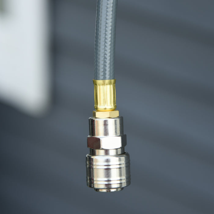 Easycomfort DURHAND Avvolgitubo Automatico 10m + 90cm con Attacco ?1/4'', Montaggio a Parete e Ruotabile di 180°, Grigio