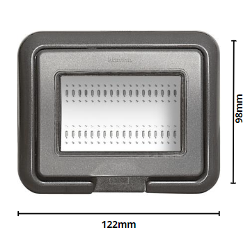 Bticino luna placca ip55 autoportante 3 posti antracite 24603l