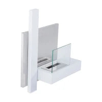 Caminetto a Bioetanolo Realizzato in Acciaio Inossidabile con 1 Serbatoio 0.9LT 75 x 22 x 63cm