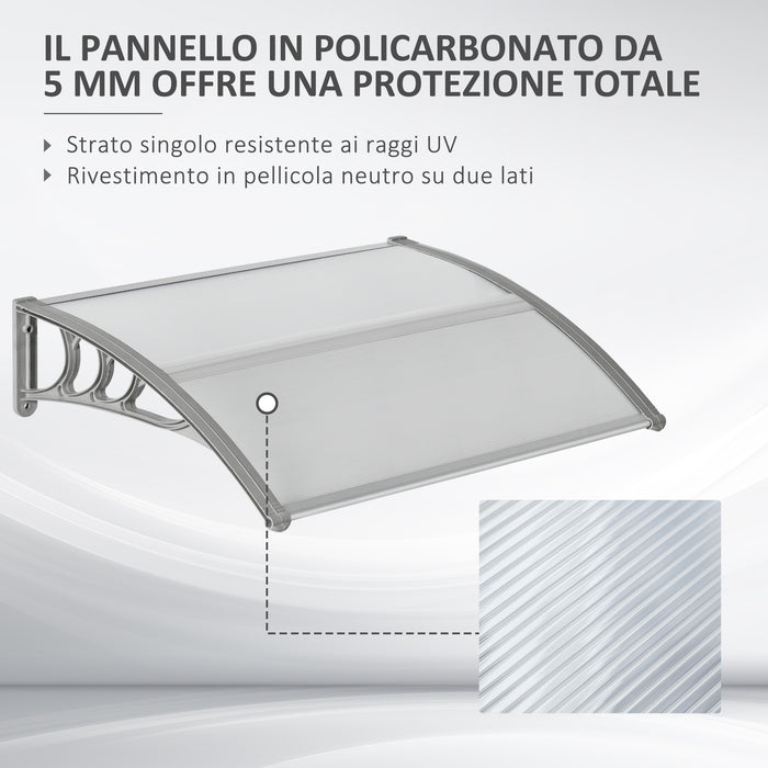 Easycomfort Tettoia in Policarbonato Anti-UV da Esterno per Porte e Finestre da 100x80 cm