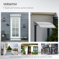 Easycomfort Tettoia in Policarbonato Anti-UV da Esterno per Porte e Finestre da 100x80 cm