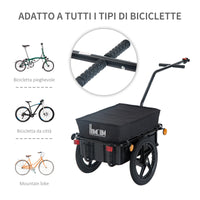 Easycomfort Rimorchio per Bicicletta Porta Oggetti in Acciaio 144×59×80cm