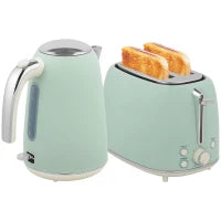 Set bollitore in acciaio inox da 1,7 L e Tostapane a 2 fette, Verde