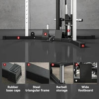 Stazione Fitness per Allenamento Totale con Sbarra per Trazioni e Bilanciere, in Acciaio, 170x139x200 cm, Nero