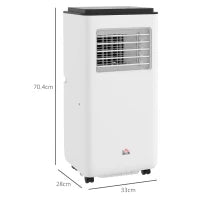 Condizionatore Portatile 750W con 5 Modalità e 2 Velocità, in Plastica e Acciaio, 33x28x70.4 cm, Bianco