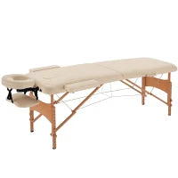 Homcom - Lettino da Massaggio Portabile Massagio Fisioterapia Pieghevole con 2 Zone 182 x 60cm Beige