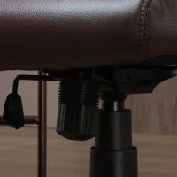 Sedia da Ufficio Ergonomica, Sedia Girevole con Schienale Alto e Dondolo, Altezza Regolabile e Ruote, 61.5x66x113-123cm, Marrone