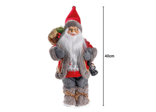 Babbo Natale In Piedi Ornamento Decorazione Natalizia Modello Enrico - 40cm - Enrico
