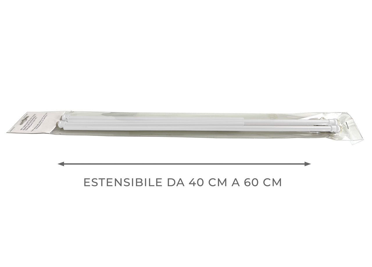 Bacchette Tende A Pressione Bastone Tenda Estensibile Astina Con Molla - 40-60 - Bianco
