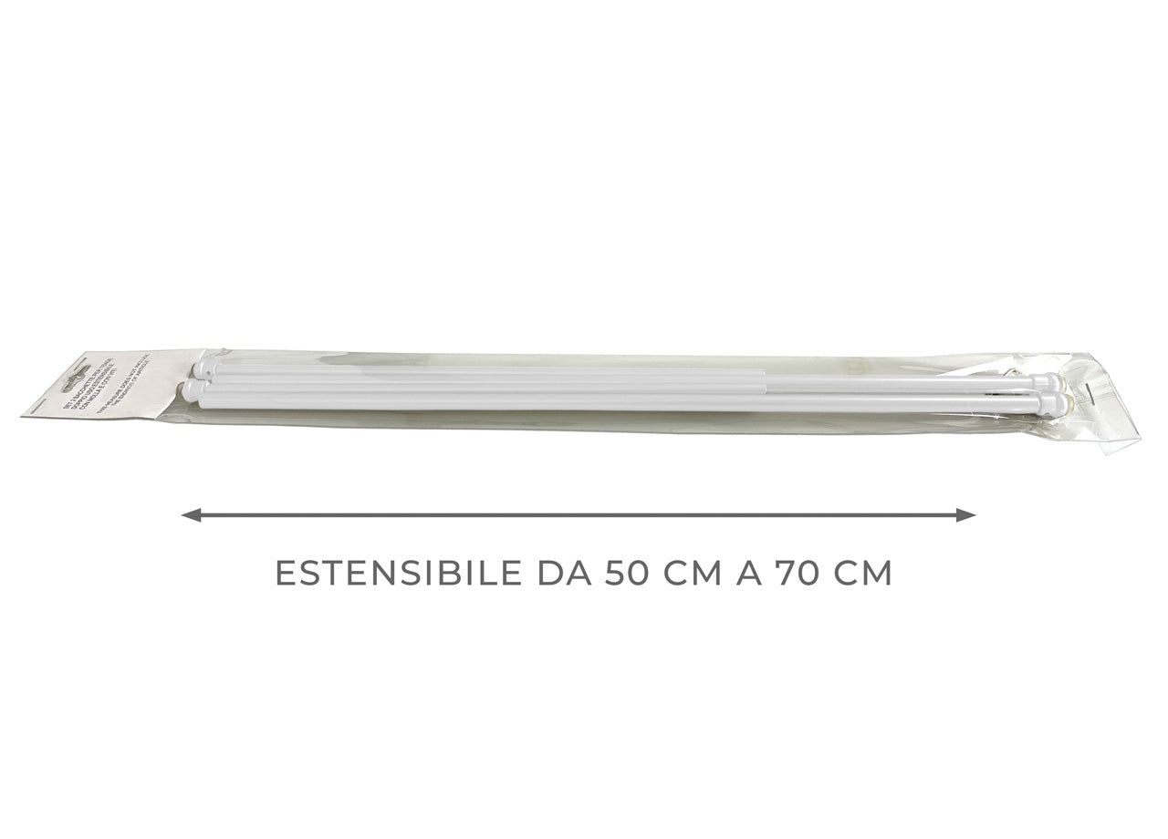 Bacchette Tende A Pressione Bastone Tenda Estensibile Astina Con Molla - 50-70 - Bianco