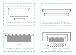 Bacchette Tende A Pressione Bastone Tenda Estensibile Astina Con Molla - 40-60 - Nero-Rame