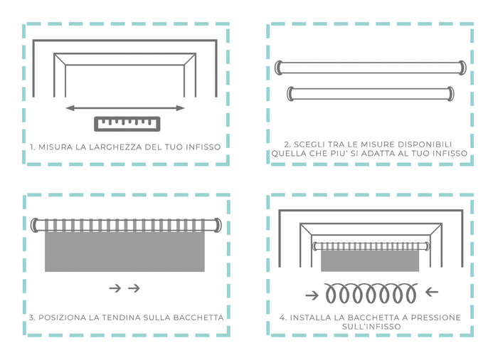Bacchette Tende A Pressione Bastone Tenda Estensibile Astina Con Molla - 40-60 - Nero-Rame