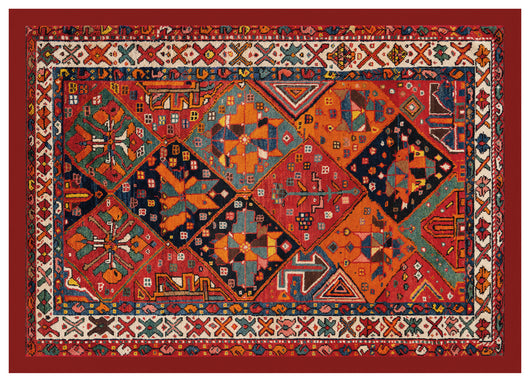 Tappeto Antiscivolo Stampa Digitale Linea Emozioni D'Oriente Bakhtiari Arancio - 108x154 - Arancio