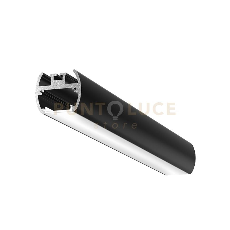 BAKU G - PROFILO IN ALLUMINIO CON DIFFUSORE AD INCASTRO BIANCO PARETE/SOFFITTO/SOSPENSIONE MT2 COLORE NERO