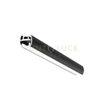 BAKU P - PROFILO IN ALLUMINIO CON DIFFUSORE AD INCASTRO BIANCO PARETE/SOFFITTO/SOSPENSIONE MT2 COLORE NERO  PIU STAFFE