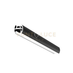 BAKU P - PROFILO IN ALLUMINIO CON DIFFUSORE AD INCASTRO BIANCO PARETE/SOFFITTO/SOSPENSIONE MT2 COLORE NERO  PIU STAFFE