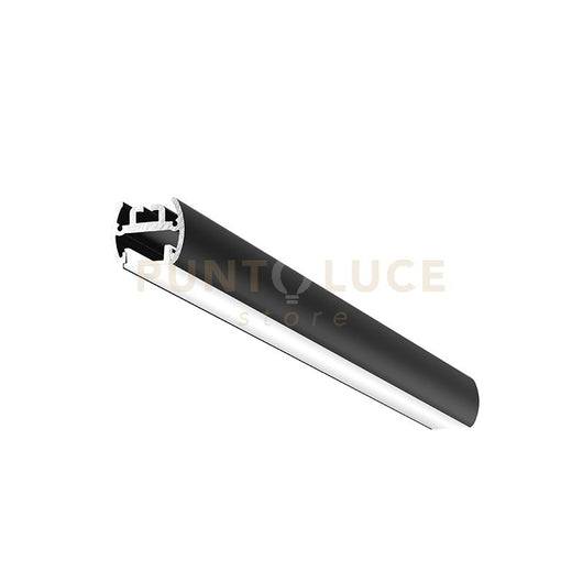 BAKU P - PROFILO IN ALLUMINIO CON DIFFUSORE AD INCASTRO BIANCO PARETE/SOFFITTO/SOSPENSIONE MT2 COLORE NERO  PIU STAFFE