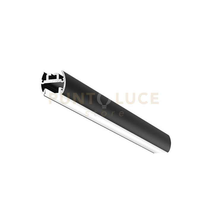 BAKU P - PROFILO IN ALLUMINIO CON DIFFUSORE AD INCASTRO BIANCO PARETE/SOFFITTO/SOSPENSIONE MT2 COLORE NERO  PIU STAFFE