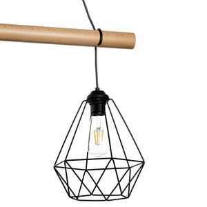 5016/2G - Lampadario In Sospensione Baldo 2 Luci Con Gabbiette