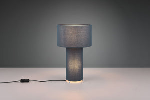 BALE LAMPADA DA TAVOLO BASE ILLUMINATA E PARALUME TESSUTO BLU H. 40CM 2 LUCI ATTACO E27