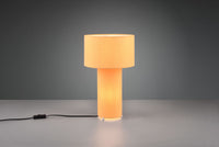 BALE LAMPADA DA TAVOLO BASE ILLUMINATA E PARALUME TESSUTO GIALLO H. 40CM 2 LUCI ATTACO E27