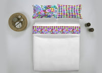 Completo Lenzuola Balzato Stampa Digitale Modello Fresh Dis. 26 Acquarius - Singolo - Acquarius