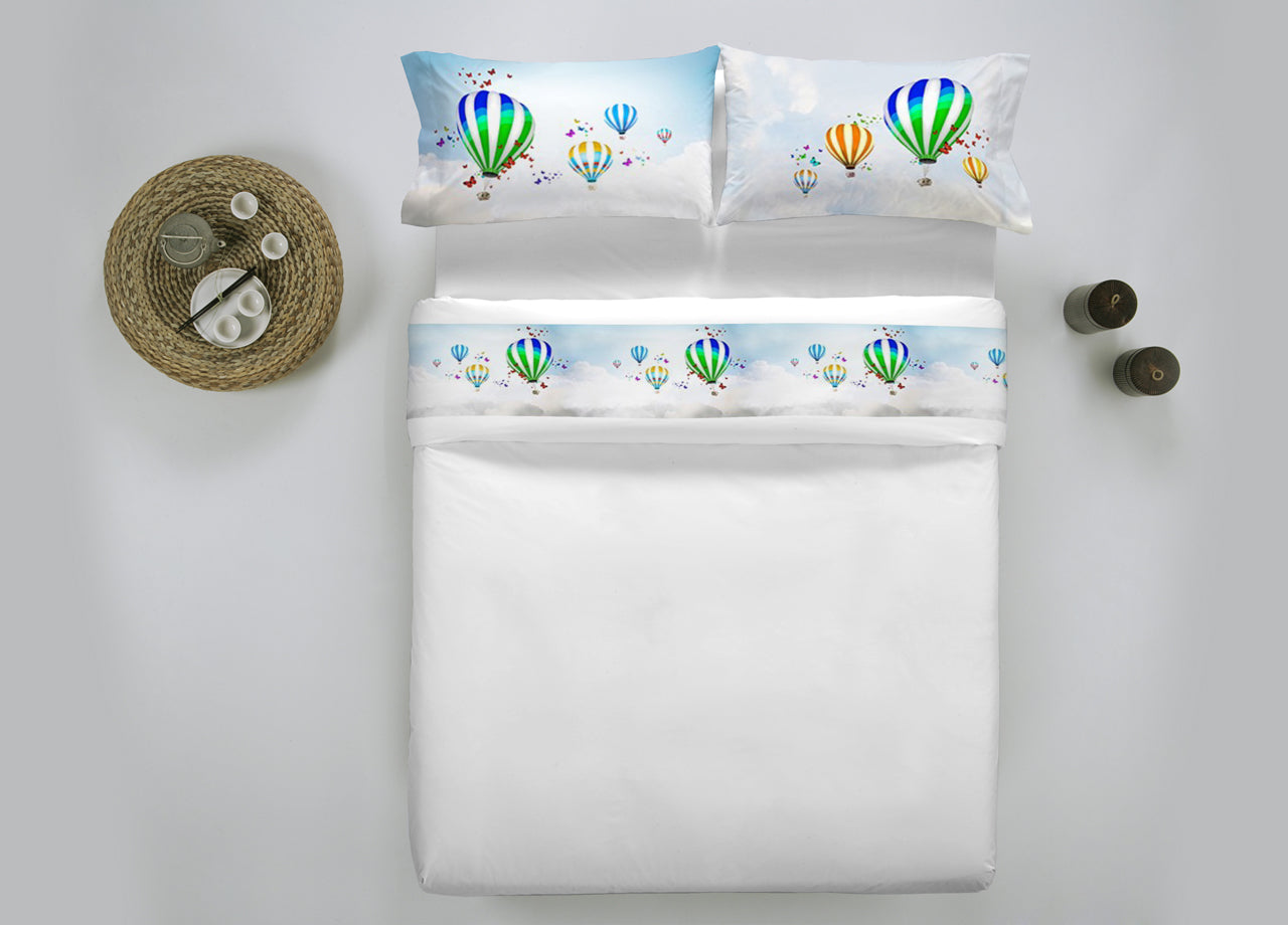 Completo Lenzuola Balzato Stampa Digitale Modello Fresh Dis. 28 Aria - Matrimoniale - Aria