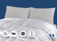 Interno Piumino Antiacaro Piumone Letto Invernale Anallergico 300gr Bianco Lavabile - Matrimoniale - Invernale