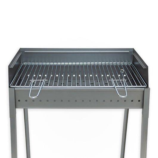 Vesuvio - Barbecue portatile in ferro alluminato bbq pieghevole a carbonella o legna con bruciatore da 60x40cm