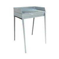 Stromboli - Barbecue portatile professionale in acciaio inox bbq pieghevole a carbonella o legna con bruciatore da 60x40cm