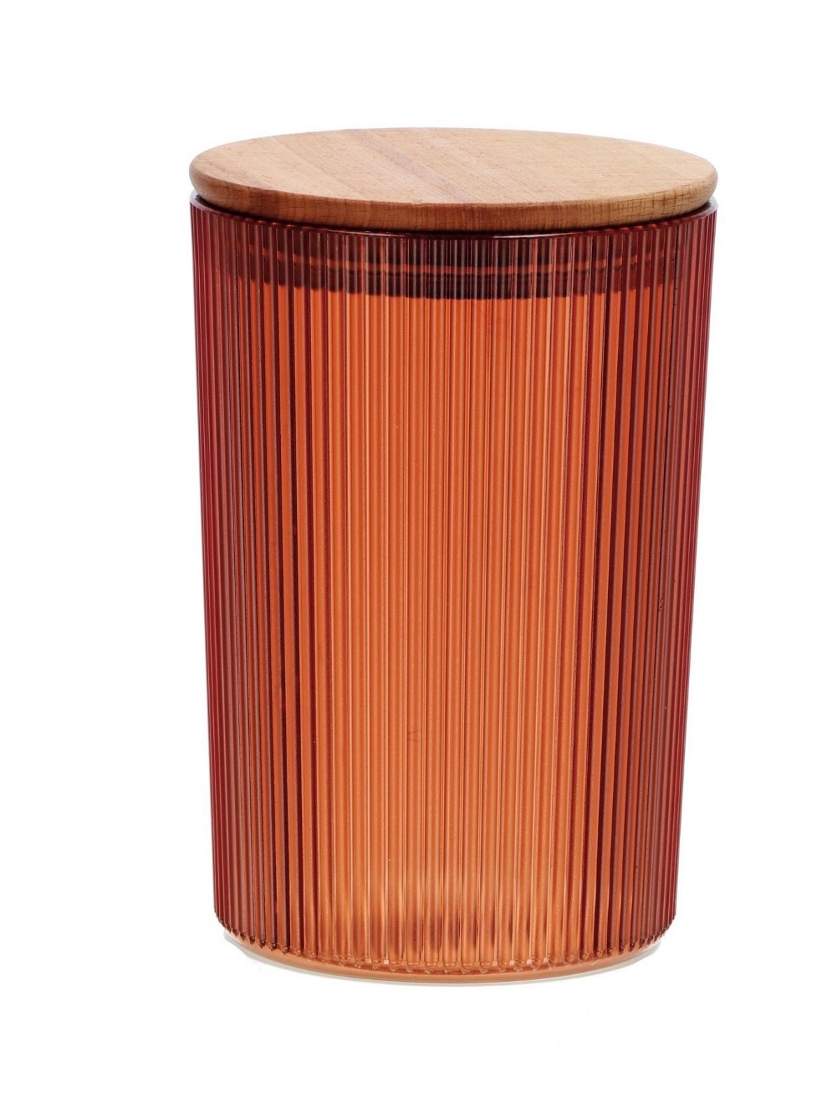 BARATTOLO IN PLASTICA CON COPERCHIO IN LEGNO - AD TREND Arancio