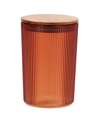 BARATTOLO IN PLASTICA CON COPERCHIO IN LEGNO - AD TREND Arancio