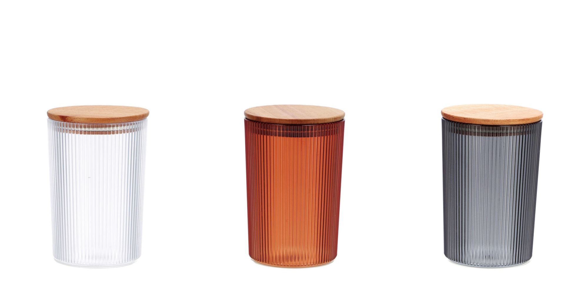 BARATTOLO IN PLASTICA CON COPERCHIO IN LEGNO - AD TREND Arancio