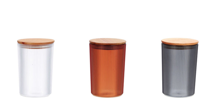 BARATTOLO IN PLASTICA CON COPERCHIO IN LEGNO - AD TREND Arancio