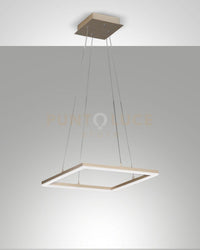 BARD SOSPENSIONE ORO OPACO L.42X42CM A LED  3000K - 39W - 3880 lm DIMMERABILE C/ACC.