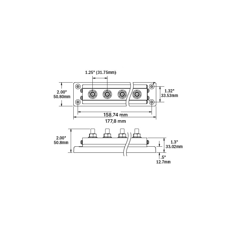 BARRA DI CONNESSIONE 600A 8 TERM.