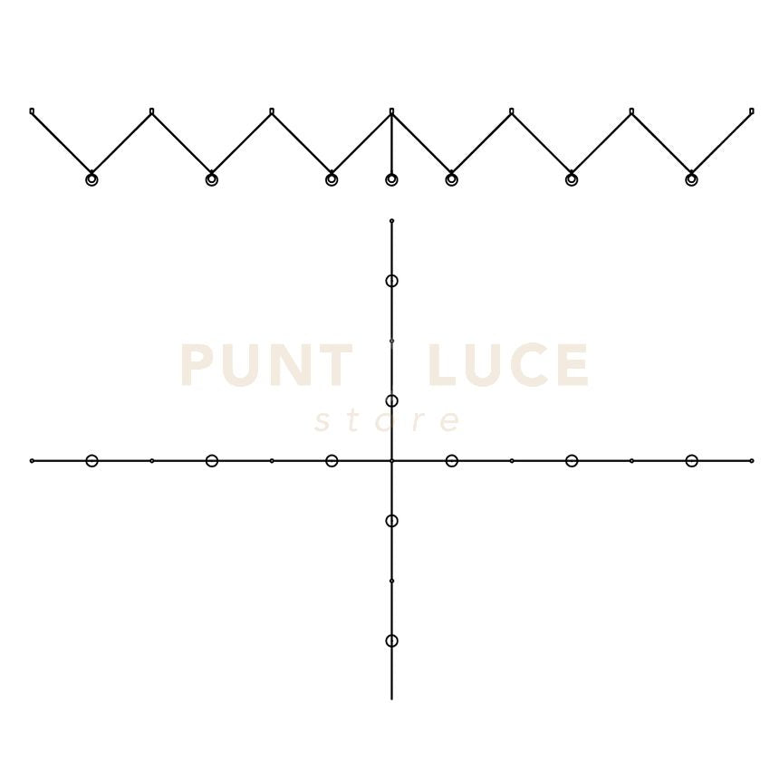 BASE-11RE N LED base rettangolare per lampadari sospesi nero opaco 11 luci led incluso