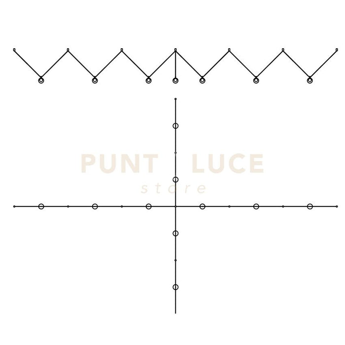 BASE-11RE N LED base rettangolare per lampadari sospesi nero opaco 11 luci led incluso