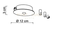 BASE-2R C Base a raggio d.12cm max 3 punti luce cromo