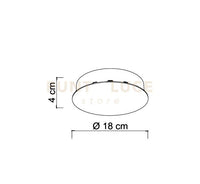 BASE-3-12R N Base a raggio 3-12 luci nero opaco d.20cm